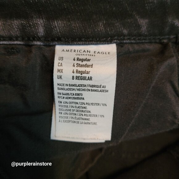 American Eagle Jeans 4 Jegging Super Hi Rise 360 Next Level Stretch Black Wash - Picture 6 of 12